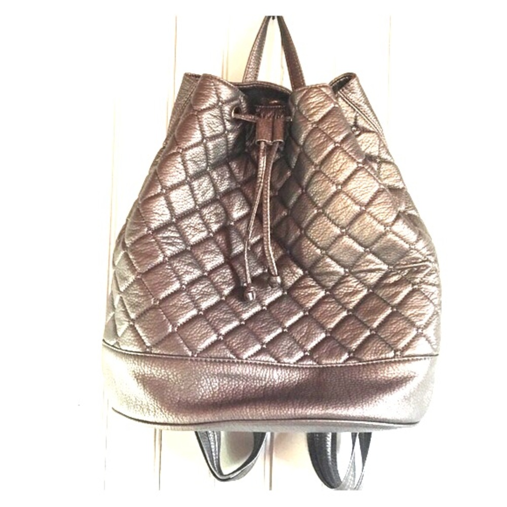 Deux Lux metallic Quilted backpack